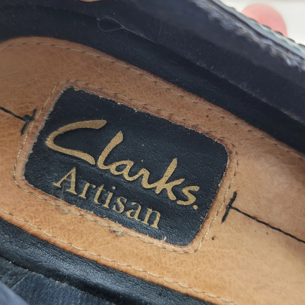 Clarks Artisan Diamond Shine Mary Jane Pumps Black Suede Patent 10" Footbed - Picture 14 of 15